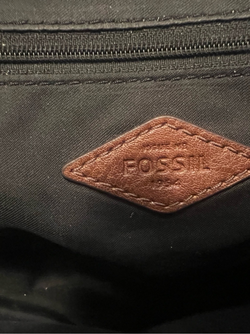 Fossil Polka Dot Satchel Top Handle Bag Zip Closure Double Handles Gold Hardware - Picture 3 of 4